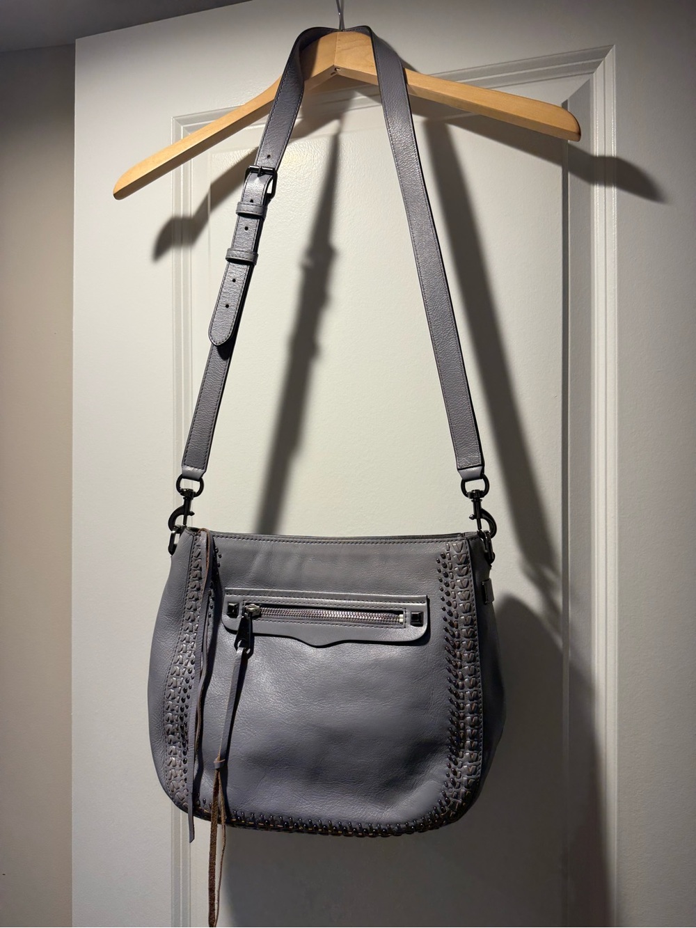 Rebecca Minkoff Lavender Grey Leather Crossbody Bag